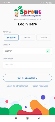 Android application Sprout Educational Institution screenshort