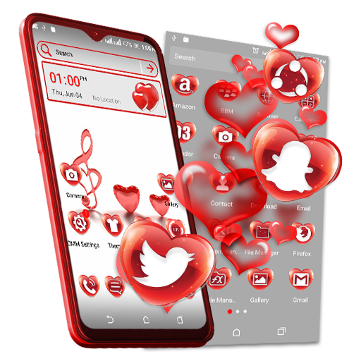 Red Glass Heart Launcher Theme 1.6 Icon
