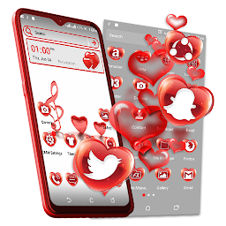图标图片“Red Glass Heart Launcher Theme”