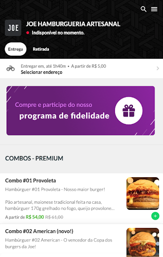 Android application JOE HAMBURGUERIA ARTESANAL screenshort