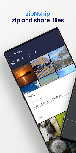 Android application zipNship - Zip and share files screenshort