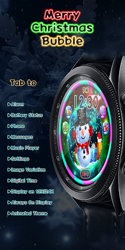Android application Merry Christmas Bubble_Watchfa screenshort