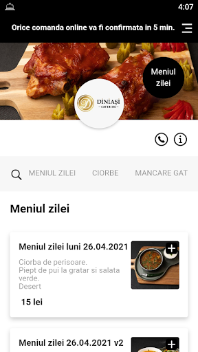 Android application Diniasi catering screenshort