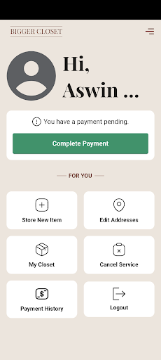 Android application Bigger Closet screenshort
