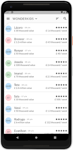 Android application FM Wonderkids screenshort