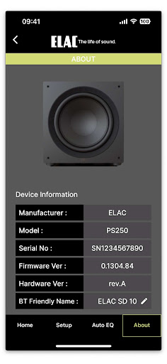 Elac sub control sales