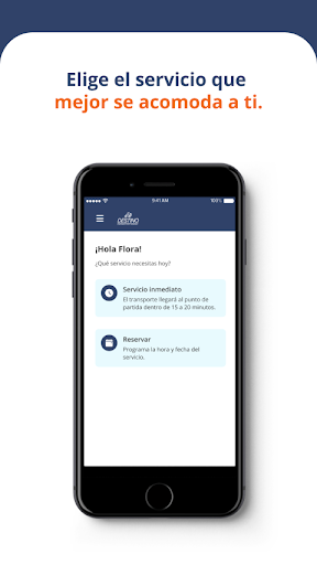 Android application DESTINO screenshort