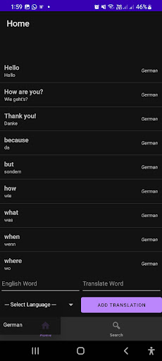 Android application Learn German Assistant screenshort