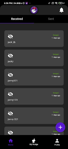 Android application Nudgeme screenshort