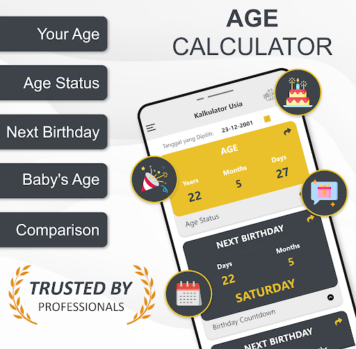 Android application Age Calculator - Date of Birth screenshort