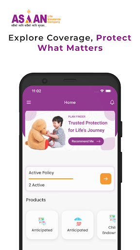 Android application Asian Life Insurance screenshort