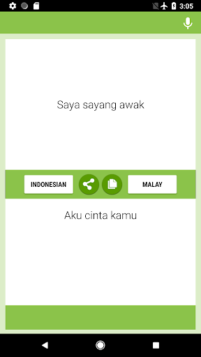 Indonesian-Malay Translator Screen 2