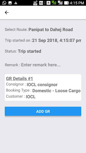 Android application Logistic Management System screenshort