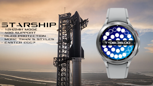 Android application Starship Watchface screenshort