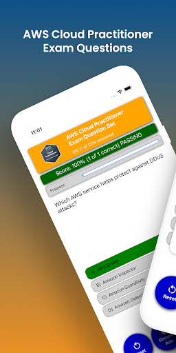 Android application AWS Cloud Practitioner Test screenshort