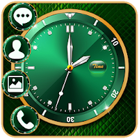 Gold Green Luxury Clock APUS launcher Theme