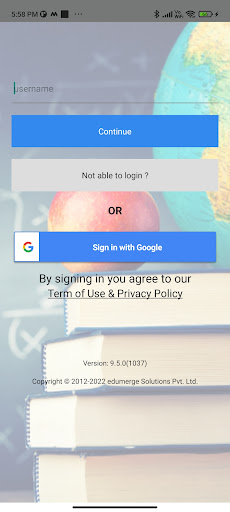 Android application edumerge screenshort