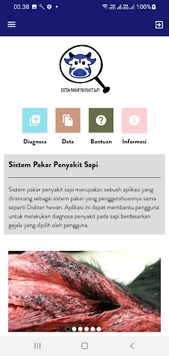sistem pakar sapi Screen 2
