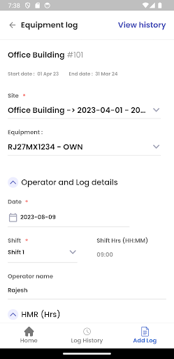 InstaDigin Logs Screen 3