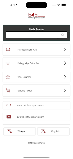 Android application B4B Truck Parts screenshort