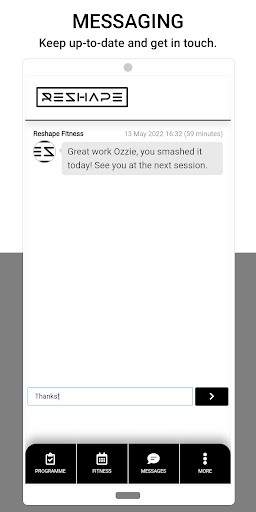 Reshape Fitness Screen 3
