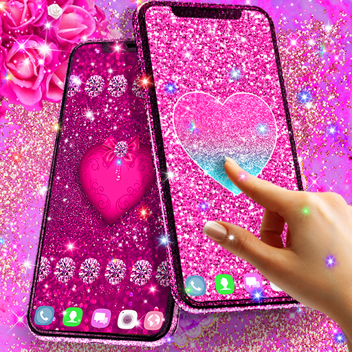 Pink glitter live wallpaper 24.0 Icon