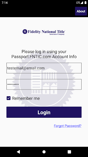 Android application Fidelity National Title 1-2-3 screenshort