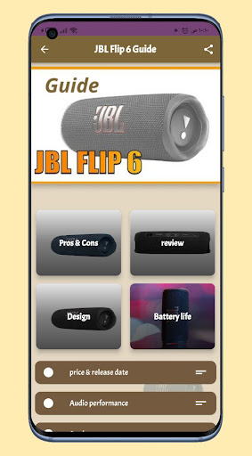 Android application JBL Flip 6 guide screenshort
