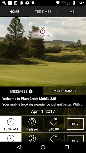 Android application Plum Creek Tee Times screenshort