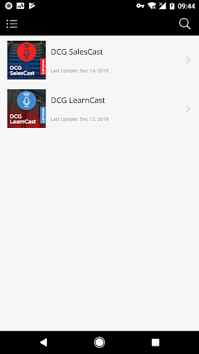 Android application Lenovo Podcasts screenshort
