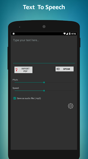 Android application Text To Speech To MP3 screenshort