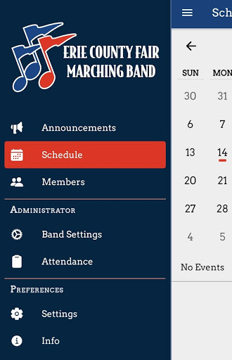 Android application Erie County Fair Marching Band screenshort