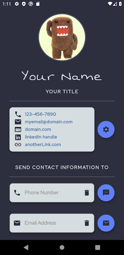 Android application bizCard screenshort