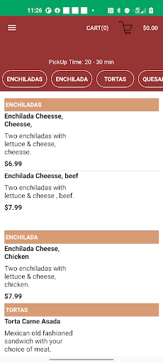 Android application Al Chile Taco Shop screenshort