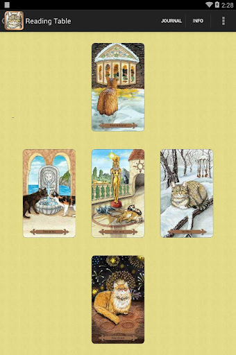 Screenshot of Mystical Cats Tarot