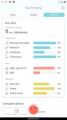 Acne Byebye - AI Skin Diary Screen 2