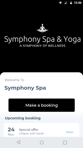 Android application Symphony Spa screenshort