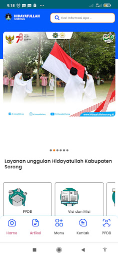Android application Hidayatullah Sorong App screenshort