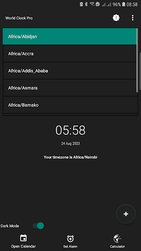 Android application Timezone Converter Calculator screenshort