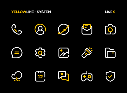 YellowLine Icon Pack : LineX APK (Patched/Full) 2