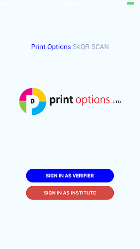 Android application Print Options SeQR Scan screenshort
