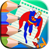SuperHero coloring book icon