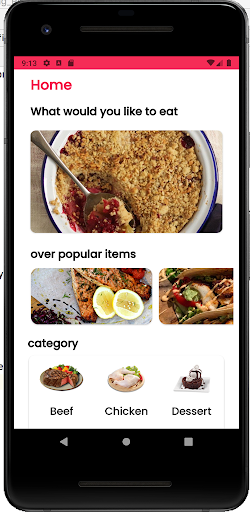 Android application Kotlin MVVM Food screenshort