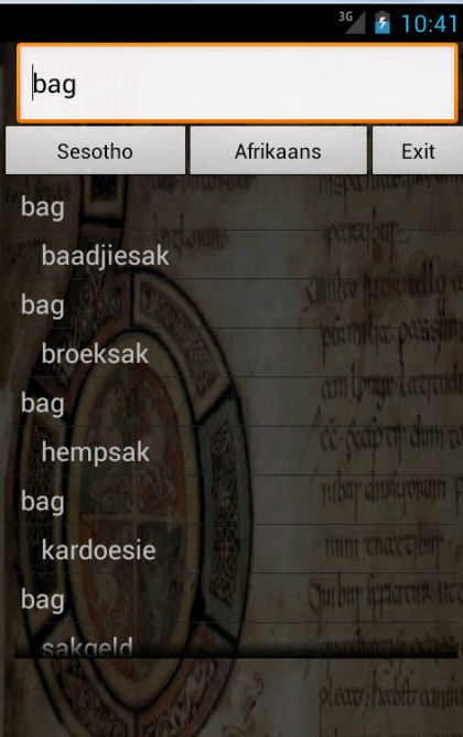 Afrikaans Sesotho Dictionary - 22 - (Android)