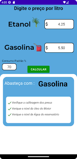 Etanol ou Gasosa? Screen 2