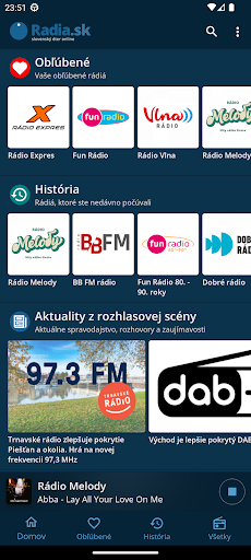 Android application Radia.sk screenshort