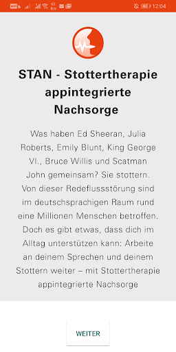 Android application STAN Stottertherapie-Nachsorge screenshort
