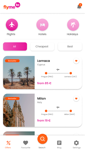 Android application Flymeto.com - Easier travel screenshort
