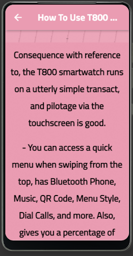 T800 smart watch Guide Screen 2