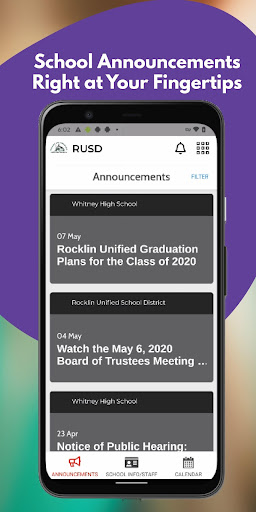 Android application Rocklin USD screenshort